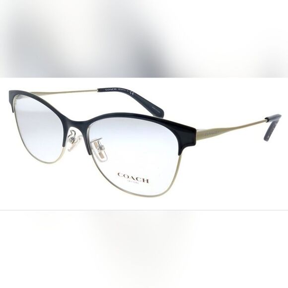 Coach Shiny Light Gold & Black Prescription Glasses Frames - Picture 1 of 10